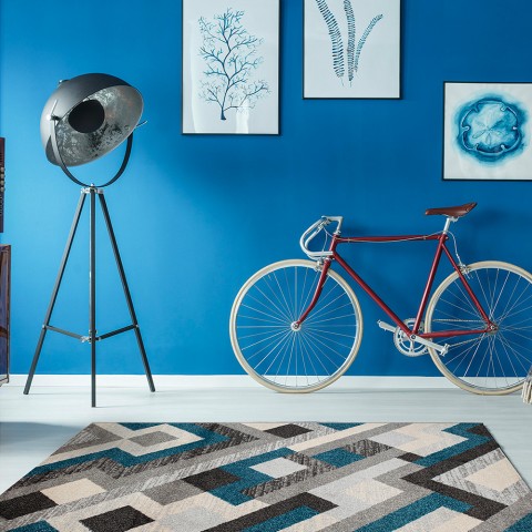 Rektangulär matta modern design vardagsrum kontor Art Modern Blue Kampanj