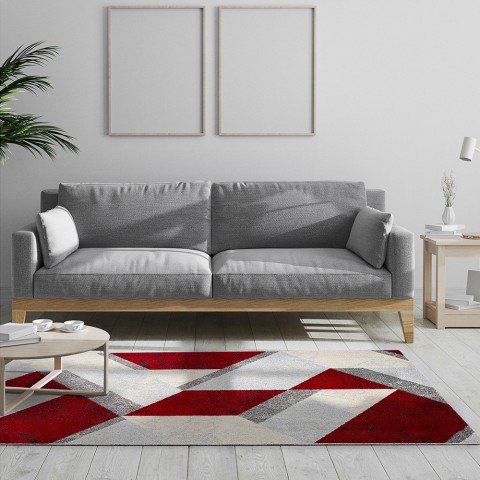 Rektangulär matta modern design vardagsrum kontor Art Style Red Kampanj