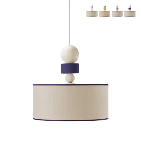 Design taklampa i trä och tyg Spiedino 40D Kampanj