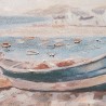 Handmålad Canvastavla med Ram 30x90cm Båtar på Stranden W800 Bestånd