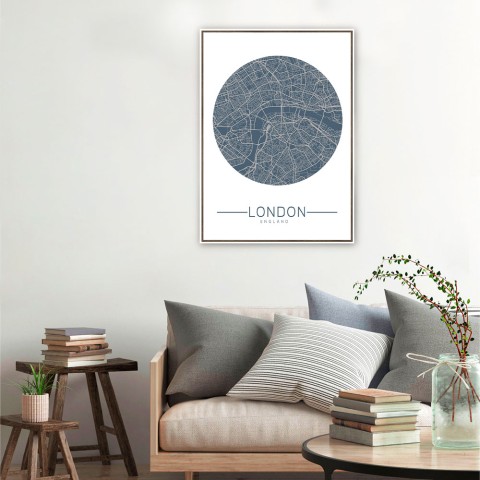 Bildtryck foto karta city London ram 50x70cm Unika 0006