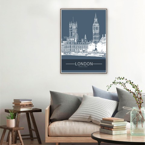 Skriv ut foto bild city London ram 50x70cm Unika 0005
