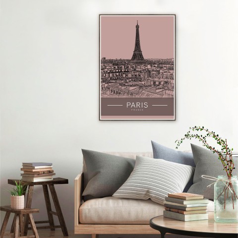 Skriv ut bild foto stad Paris ram 50x70cm Unika 0007