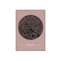 Tavla med Ram Bildtryck Fotografi Affisch Stadskarta Paris 50x70cm Unika 0008 Försäljning