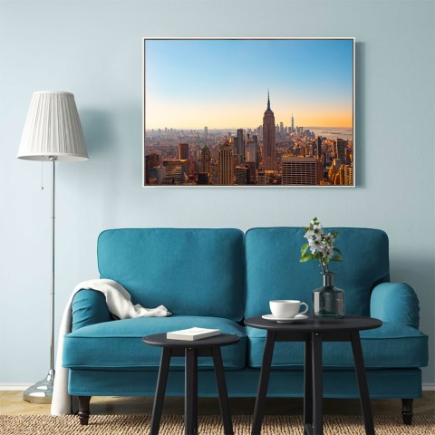 Skriv ut foto bild panorama New York ram 70x100cm Unika 0034