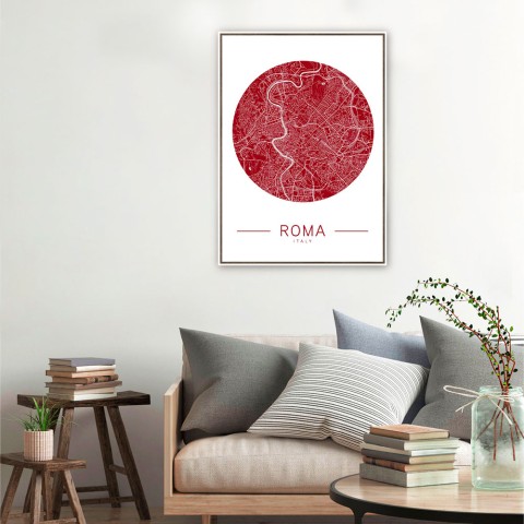 Rom stadskarta fotoram print affisch 50x70cm Unika 0068