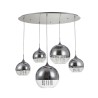 Modern design ljuskrona med hängande bollar i kromat glas Fermi Maytoni Försäljning