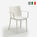 Stapelbar stol med armstöd för utomhus trädgård bar Victoria BICA Rabatter