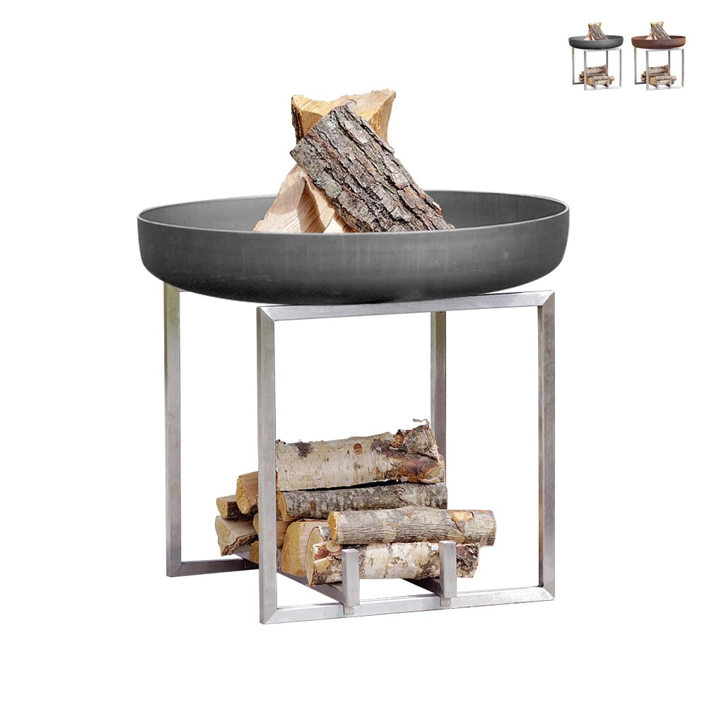Runt Eldfat I Stål Rosteffekt Ø 63cm För Utomhus Trädgård Grill Nagliai