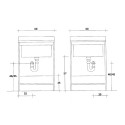 Tvättställ 60x50cm med underskåp 2 dörrar Tvättbräda Tvättstuga Edilla Montegrappa Egenskaper