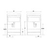 Tvättställ 60x50cm med underskåp 2 dörrar Tvättbräda Tvättstuga Edilla Montegrappa Egenskaper