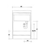 Underskåp 2 dörrar med Tvättställ 60x60cm Tvättbräda Tvättstuga Edilla Montegrappa Egenskaper