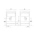 Underskåp 2 dörrar Med Tvättställ 60x50cm Tvättbräda Tvättstuga Edilla Montegrappa Egenskaper