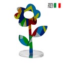 Färgglad blomma prydnad pop art stil vardagsrum hylla Margherita Rabatter