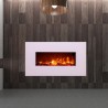 Vit väggmonterad elektrisk eldstad 1500W flameffekt LED Monte Bianco Försäljning
