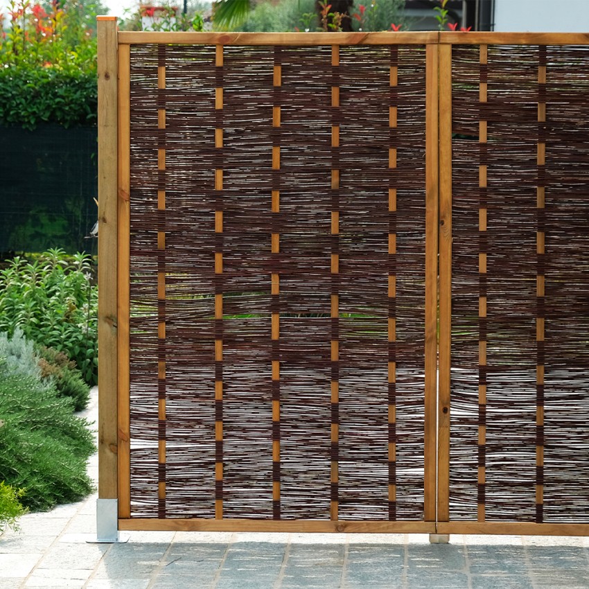 Skärmvägg flätat pil 115x180cm insynsskydd utomhus trädgård Kampanj