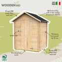 Träskjul för trädgårdsredskap med enkel dörr 146x130cm Marcella Försäljning