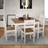 Set med rektangulärt bord 100x80 4 stolar trä lantlig stil Rusticus Rea
