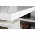 Hörnskrivbord med lådor glansigt vitt modern design 170x140cm Glassy Rea