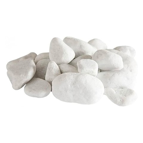 Set med 24 vita dekorativa stenar för bioetanolkamin Kampanj