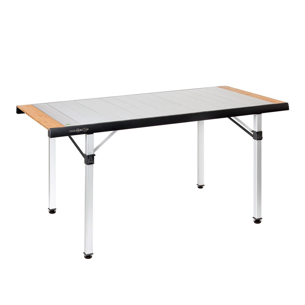 Fällbart Campingbord 146x70 Aluminium Trä Quadra Tropic 6 Brunner