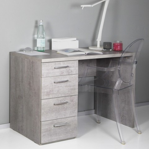 Modernt grått skrivbord med 4 lådor kontor hemmakontor KimDesk GS