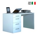Modernt vitt skrivbord 4 lådor kontor hemmakontor 110X60 KimDesk WS Försäljning