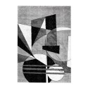 Rektangulär matta med modern geometrisk design grå vit svart GRI229 Försäljning