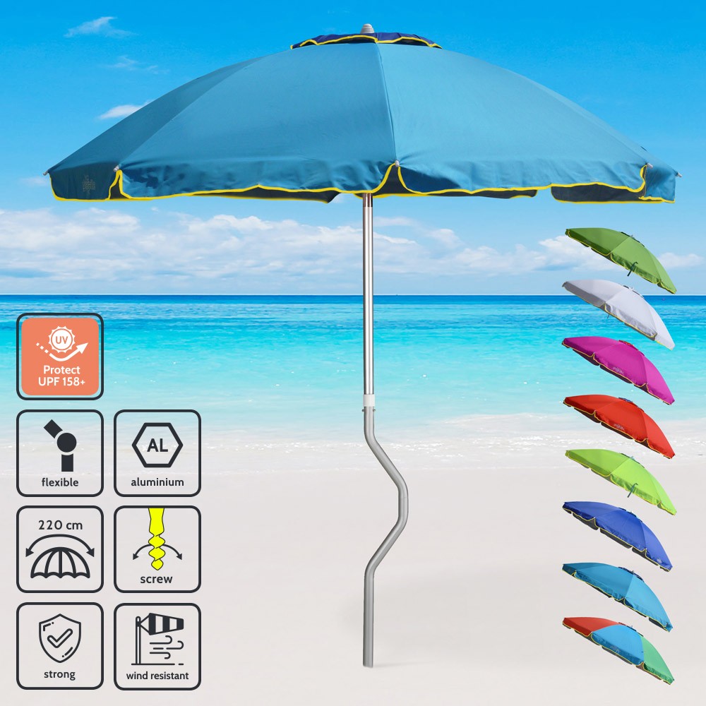 Strandparasoll Hav GiraFacile 220 cm Aluminium uv-Skydd Fiske Eolo