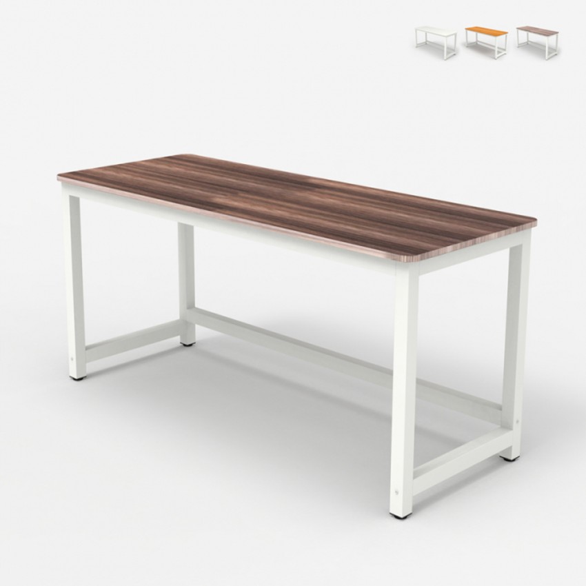 Rektangulärt skrivbord för kontor 120x60cm trä metall modernt vitt Bridgewhite 120 Kampanj Rektangulärt skrivbord för kontor 120x60cm trä metall modernt vitt Bridgewhite 120 Kampanj