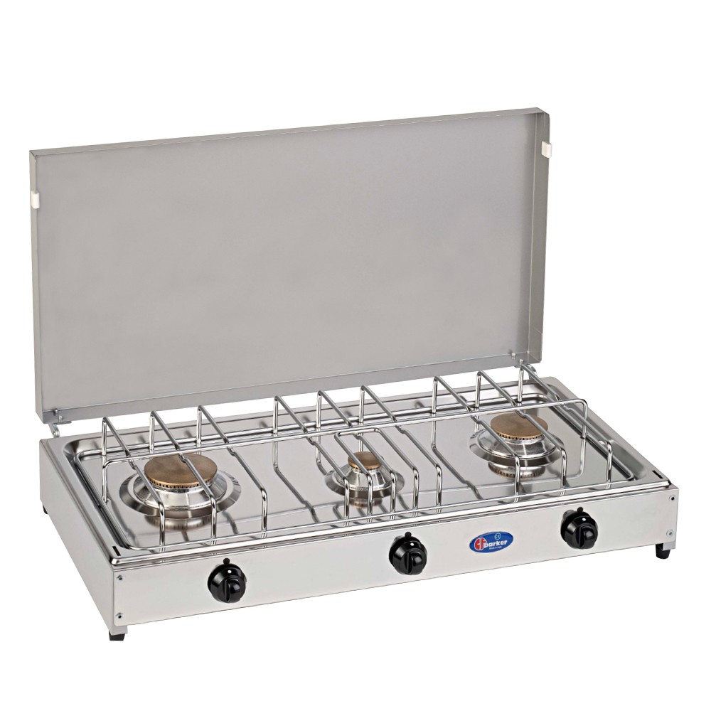 3 brännare gasspis för camping med lock 5523G CF Parker