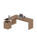 Modernt hörnskrivbord i trä med 3 lådor kontor New Selina WD Erbjudande
