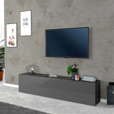 Modern grå TV-bänk för vardagsrum 180cm 1 dörr 2 fack Note Low Kampanj