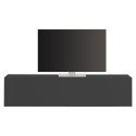 Modern grå TV-bänk för vardagsrum 180cm 1 dörr 2 fack Note Low Rea
