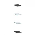 Set med 4 moderna hyllor i glas och svart färg vardagsrum Note Wall Erbjudande