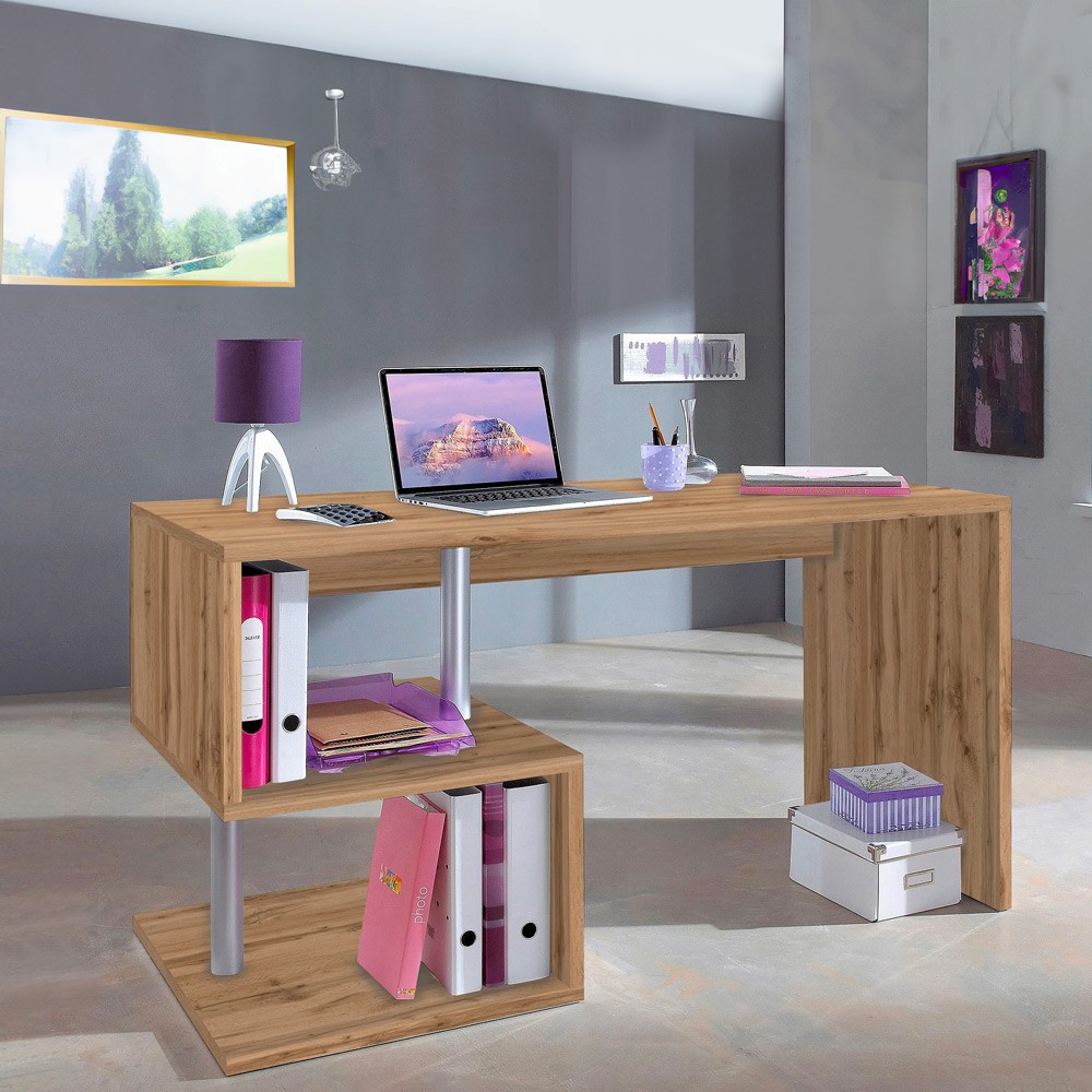 Modernt platsbesparande skrivbord i trä 140x60cm Bolg WD