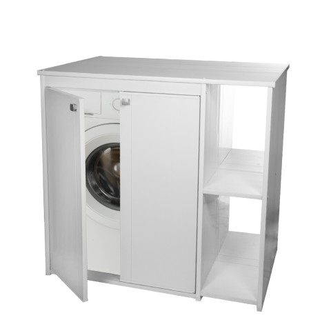 Utvändigt vit PVC 5012PRO Negrari tvättmaskinsskåp med 2 fack för tvättmaskin Kampanj