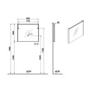 Nedhängt badrumsskåp 60cm tvättställ 2 lådor LED-spegel Root VitrA S Egenskaper