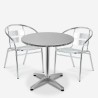 Set 2 Aluminiumstolar 70cm Runt Bord Trädgård Bar Utomhus Fizz Kampanj