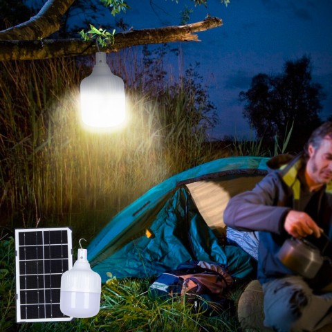 Portabel LED-lampa 50W med solpanel och fjärrkontroll SunStars Kampanj
