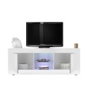 Blank vit modern TV-bänk för vardagsrum 2 dörrar Nolux Wh Basic Rea