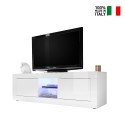 Blank vit modern TV-bänk för vardagsrum 2 dörrar Nolux Wh Basic Försäljning