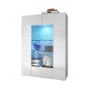 Glansigt Vitt Vitrinskåp 2 glasdörrar modernt vardagsrum 121x166cm Murano Wh Erbjudande