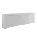 Sideboard 4 dörrar vardagsrumsskåp 210cm vit glänsande trä Amalfi Wh XL Erbjudande