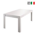 Blankt vitt modernt förlängningsbord 90x137-185cm Lit Amalfi Försäljning