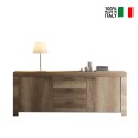 Sideboard i trä 2 dörrar 3 lådor skänk 210cm Land L Försäljning
