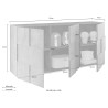 Sideboard vardagsrum kök design 181cm trä 3 dörrar Dama Sm S Bestånd