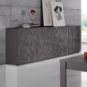 Sideboard 241 cm 4 dörrar Modern design glänsande grå skänk Prisma Rt XL Rabatter