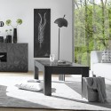 Lågt soffbord 65x122cm glänsande grått modernt Lanz Prisma Rabatter