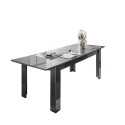 Utdragbart matbord 90x137-185cm i glänsande grått Plus Prisma Erbjudande